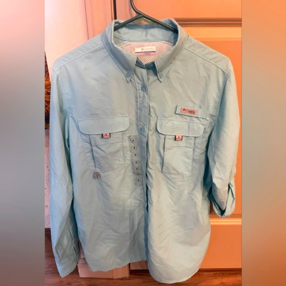 ✨️NWOT✨️ Columbia Light Blue Mens PFT Shirt Size Medium